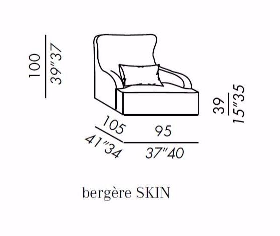 Meridiani Кресло Bergere обитое тканью Liu sun-id-1429502 - Вид №5