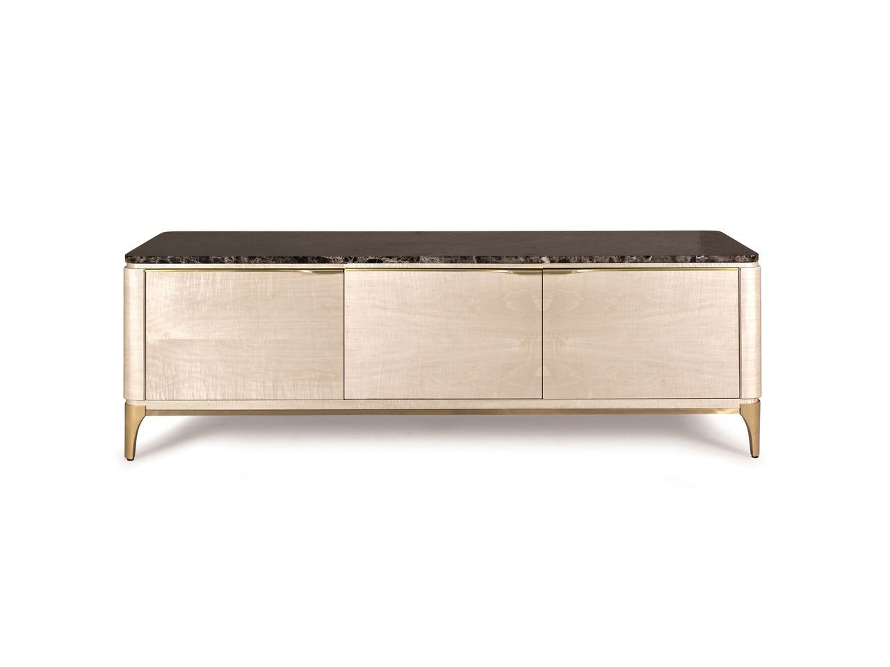 Деревянный шкаф для телевизора с распашными дверцами и мраморной столешницей Hurtado Evolution ARCH-00076962