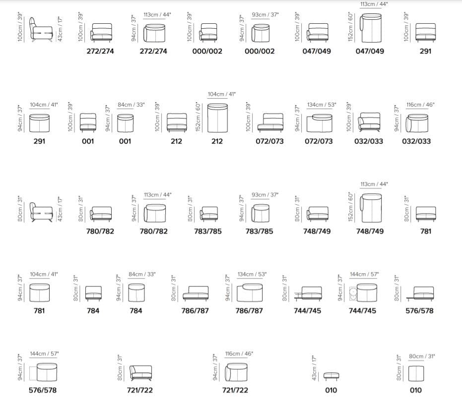 Секционный диван из кожи и ткани Natuzzi Italia Solar ARCH-00062423 - Вид №5