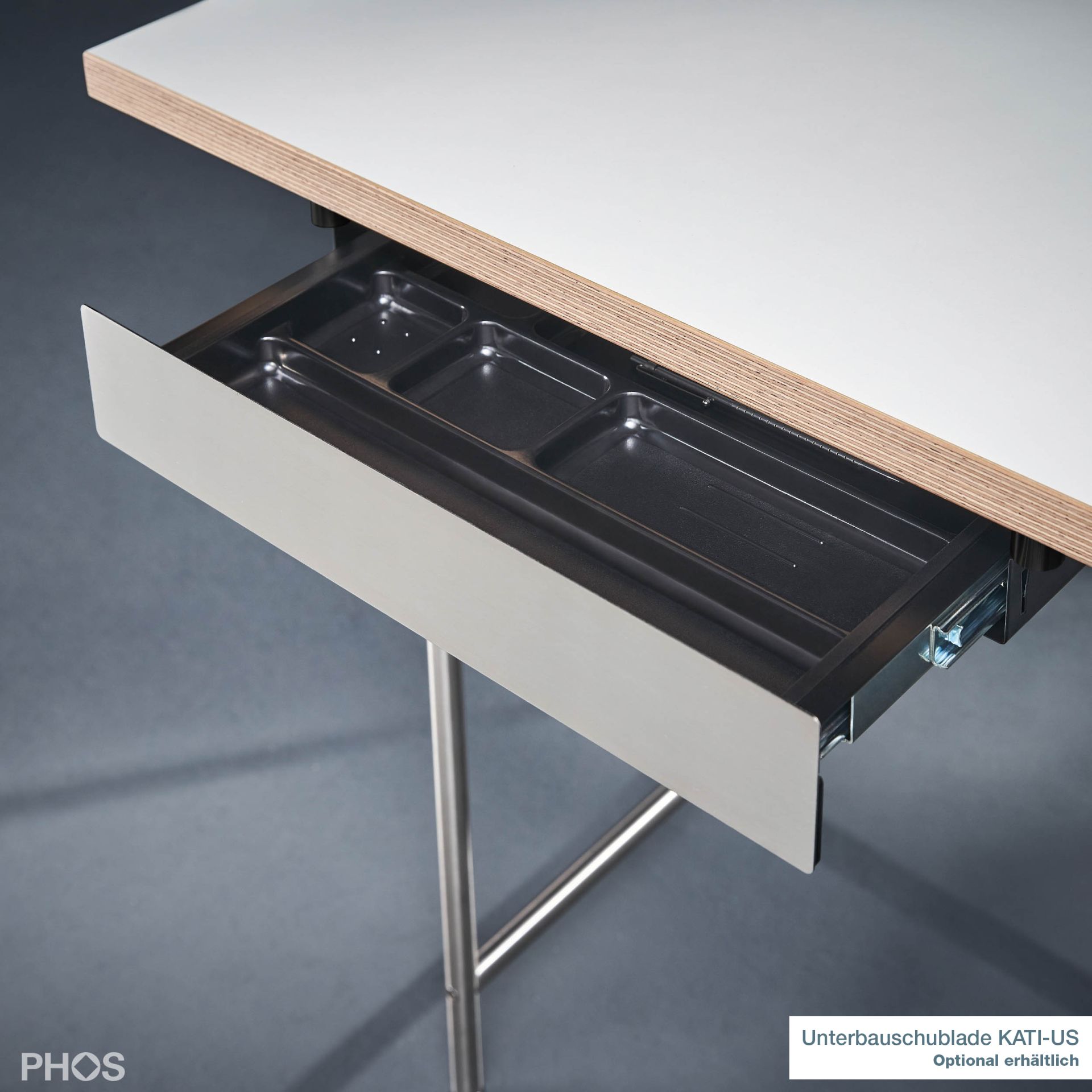 KATI-S1-140x60-MW Карлсруэ стол - письменный стол - белый - 140 х 60 х 75 см. PHOS  - Вид №6