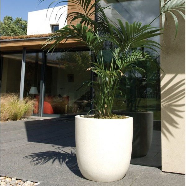 Уличный вазон 54х54 см белый мрамор "Альма" CAPI EUROPE СОВРЕМЕННЫЙ 117219 Белый  - Вид №1