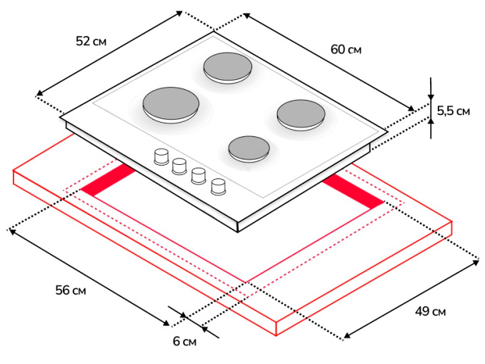9917398 Газовая варочная поверхность Simfer H60H41S522 STDN-0033890 - Вид №7