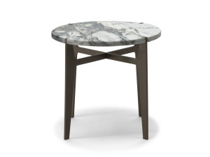 Высокий круглый журнальный столик с мраморной столешницей