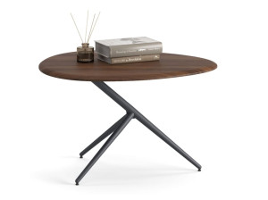 Деревянный овальный журнальный столик