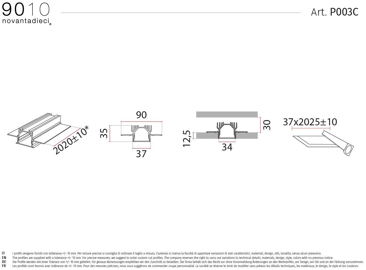 9010 novantadieci Линейный световой профиль из alumite®  P003  - Вид №3