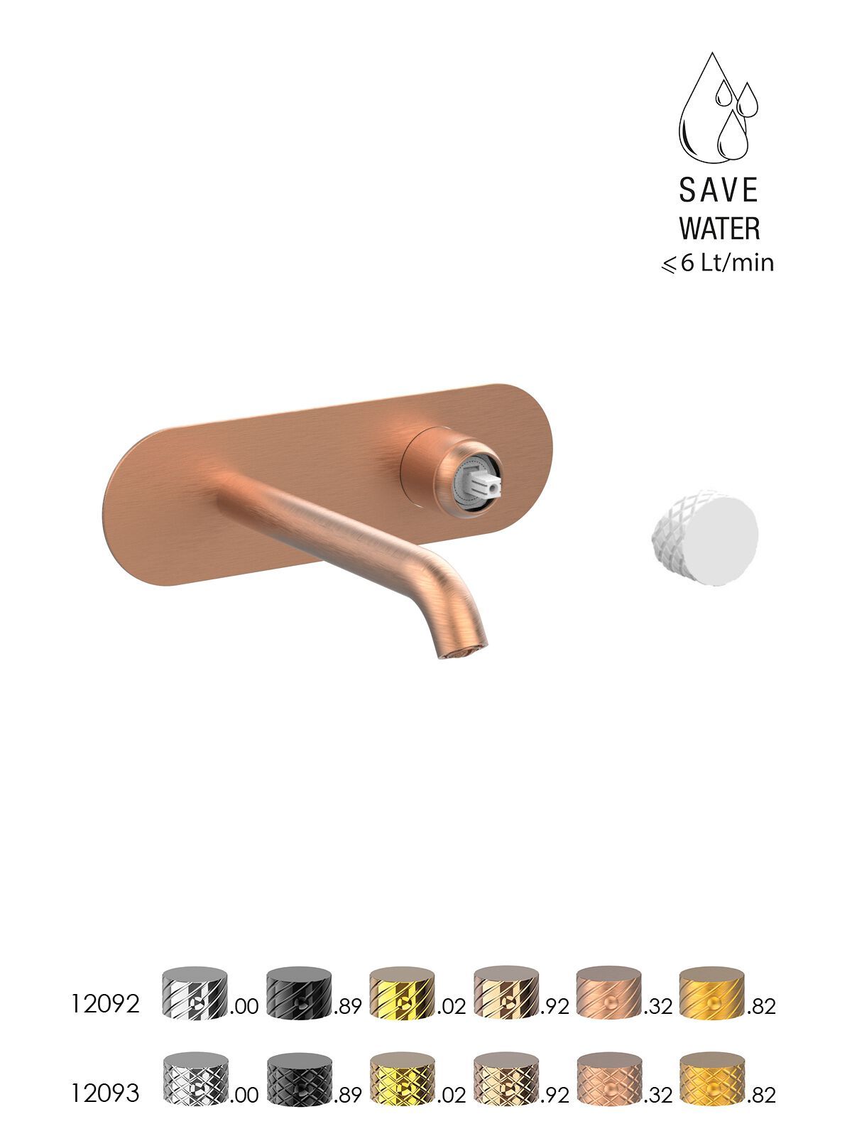 Настенный смеситель для раковины с ограничителем расхода Rubinetterie Frattini Pepe XLS ARCH-00147857 - Вид №9