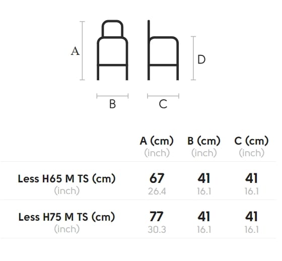 Высокий стул с обитым сиденьем Midj Less ARCH-00110508 - Вид №3