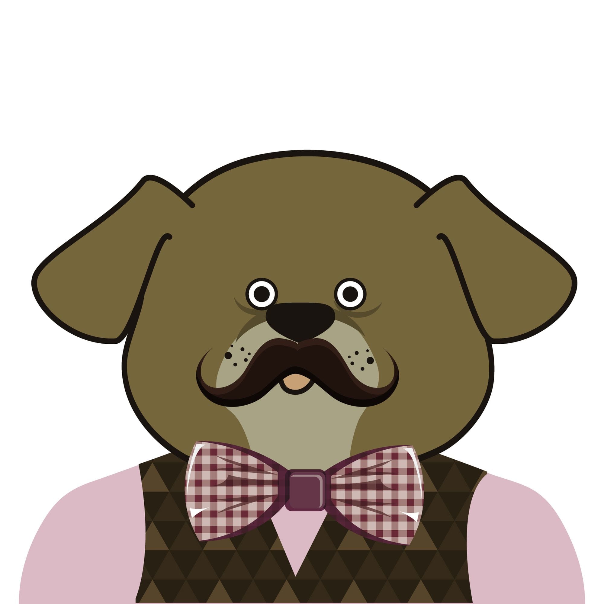 17982629 Картина на холсте «Hipster dog коричневый» 20х20 см Santreyd 