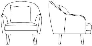 Laskasas Кресло из ткани с подлокотниками  Lk4428  - Вид №6