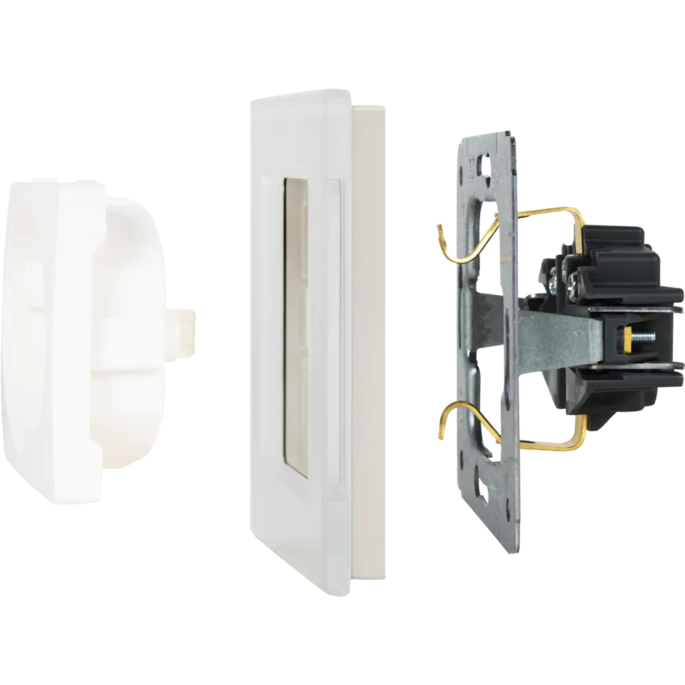 WERKEL Favorit - Стеклянная рамка для тройной розетки в белом цвете 17781561 STLM-0008575 - Вид №1
