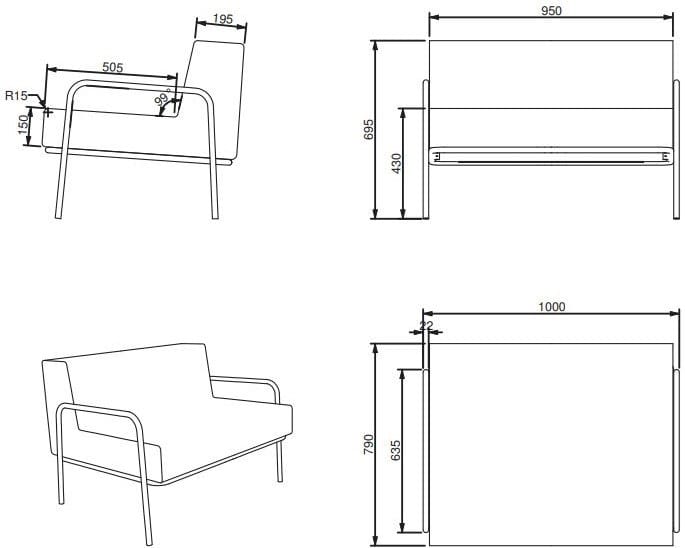 Диван из пены QM Quinze & Milan Каркас ARCH-00016739 - Вид №1