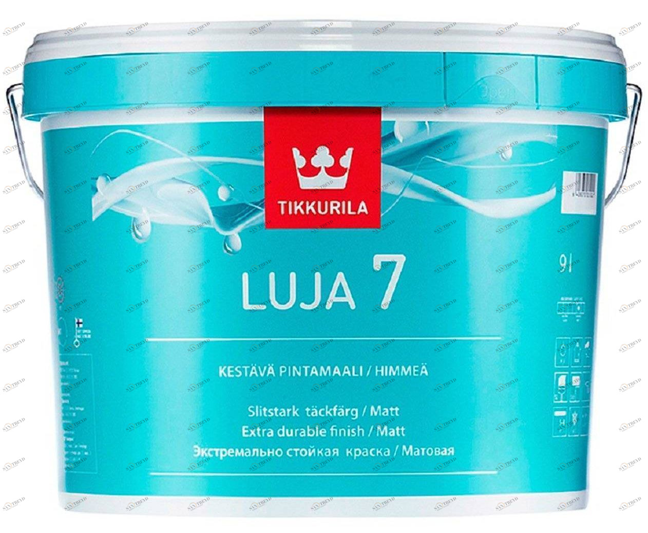 Краска Tikkurila Luja 7 / Тиккурила Луя 7 для влажных помещений матовая 2,7л Santreyd 5609