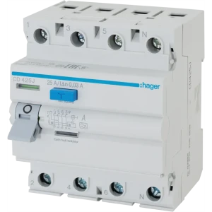 УЗО Hager CD425j 3P N 25 A 30 мА 4.5 кА A 82610953 STLM-2062522