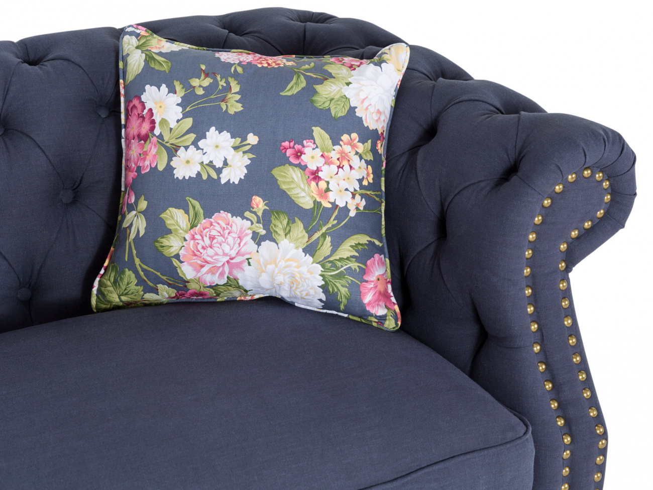 Диван прямой синий с капитоне Sanders KELLY LOUNGE ДИЗАЙНЕРСКИЕ 210977 Синий  - Вид №3