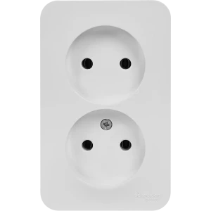 Розетка двойная накладная Schneider Electric Blanca без заземления цвет белый 86720949 STLM-2192232