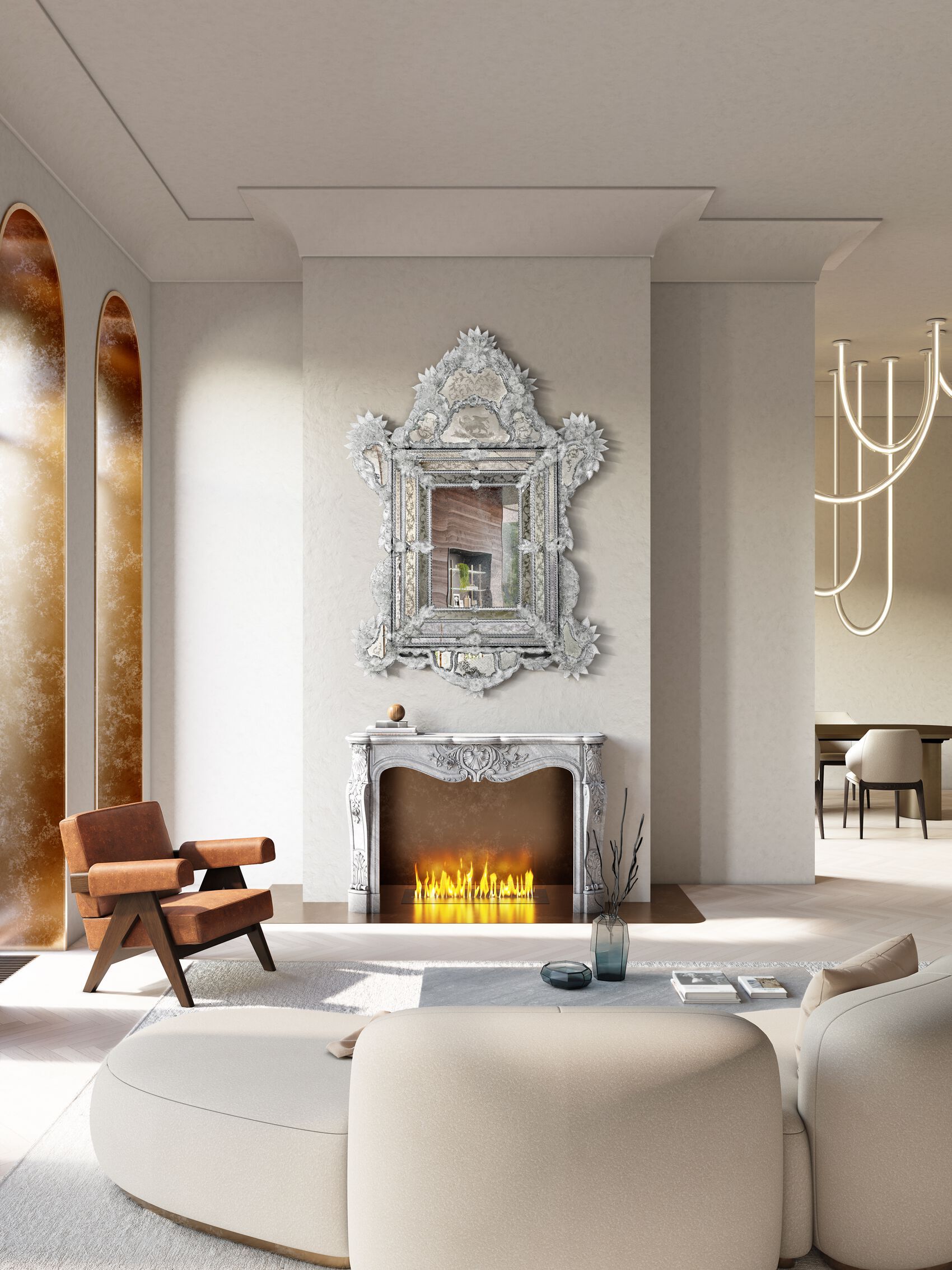 Настенное зеркало со стеклянной рамкой ARTE VENEZIANA BRAGORA ARCH-00028519 - Вид №4