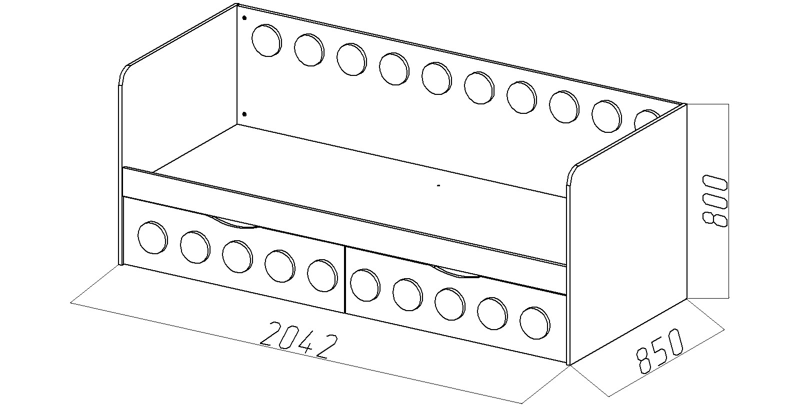 Подростковый диван-кровать с 2 ящиками "Леголенд" МАНДАРИН ЛЕГОЛЕНД 178711 Красный Santreyd  - Вид №4