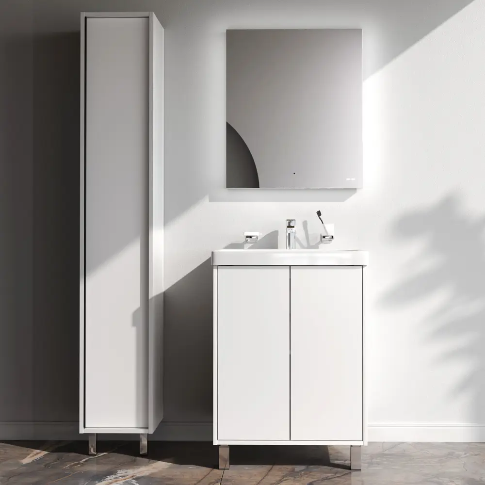 Тумба под раковину AM.PM Stern 60 см белая с декором под дерево 89430350 STLM-1577192 - Вид №4