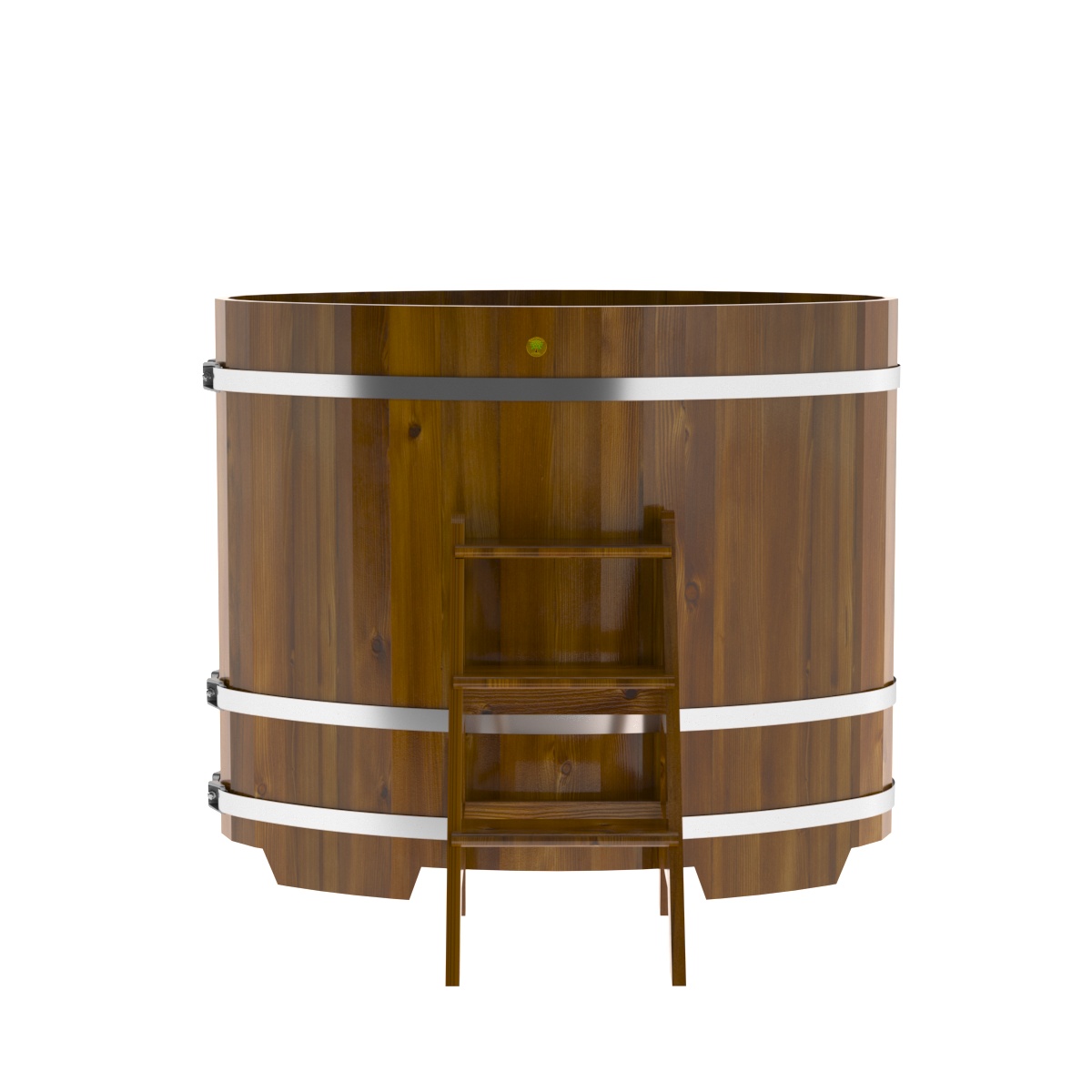 2267 Купель овальная из лиственницы Рустик 0,80х1,42х1,2 морёная Alyarus  - Вид №4