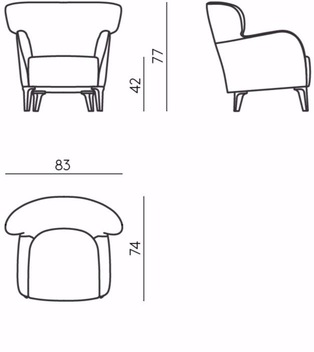 DE PADOVA Кресло с обивкой из ткани с подлокотниками sun-id-1430734 - Вид №5