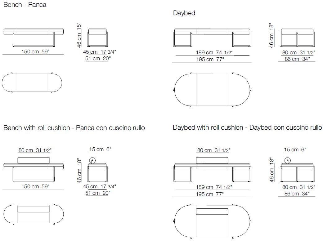arflex Мягкая скамейка / кушетка из ткани Sigmund sun-id-1384176 - Вид №10