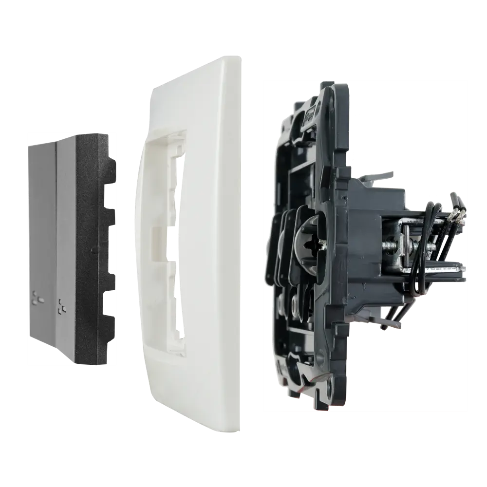 Выключатель двухклавишный с подсветкой/индикацией - Legrand Structura - 10А 250В безвинтовые зажимы - магнезиум 82064651 STLM-2082750 - Вид №5