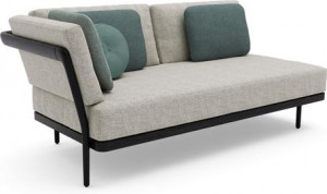 Правое угловое двойное сиденье лава teak nero Manutti Flex