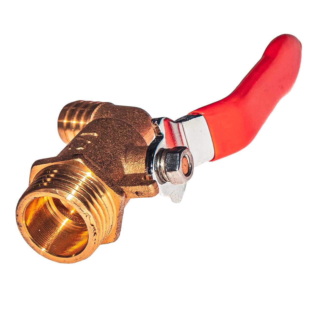 10020 Кран шаровой водоразборный, со штуцером 1/2" ручка, латунь-сталь LAB.Space  - Вид №4