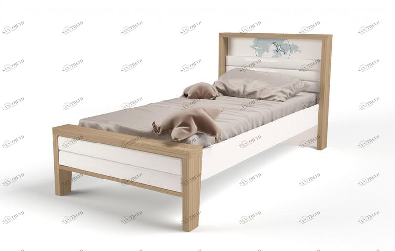 Кровать ABC-KING 190х90 №2MIX OCEAN №2 (с мяг.изнож) (голубой) 4631147961969