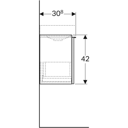 840054000 Шкафчик для раковины Geberit iCon, с одним выдвижным ящиком Geberit  - Вид №4