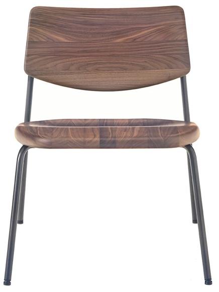 BassamFellows Штабелируемое кресло из нержавеющей стали и дерева Pipe Cb-584 - Вид №1