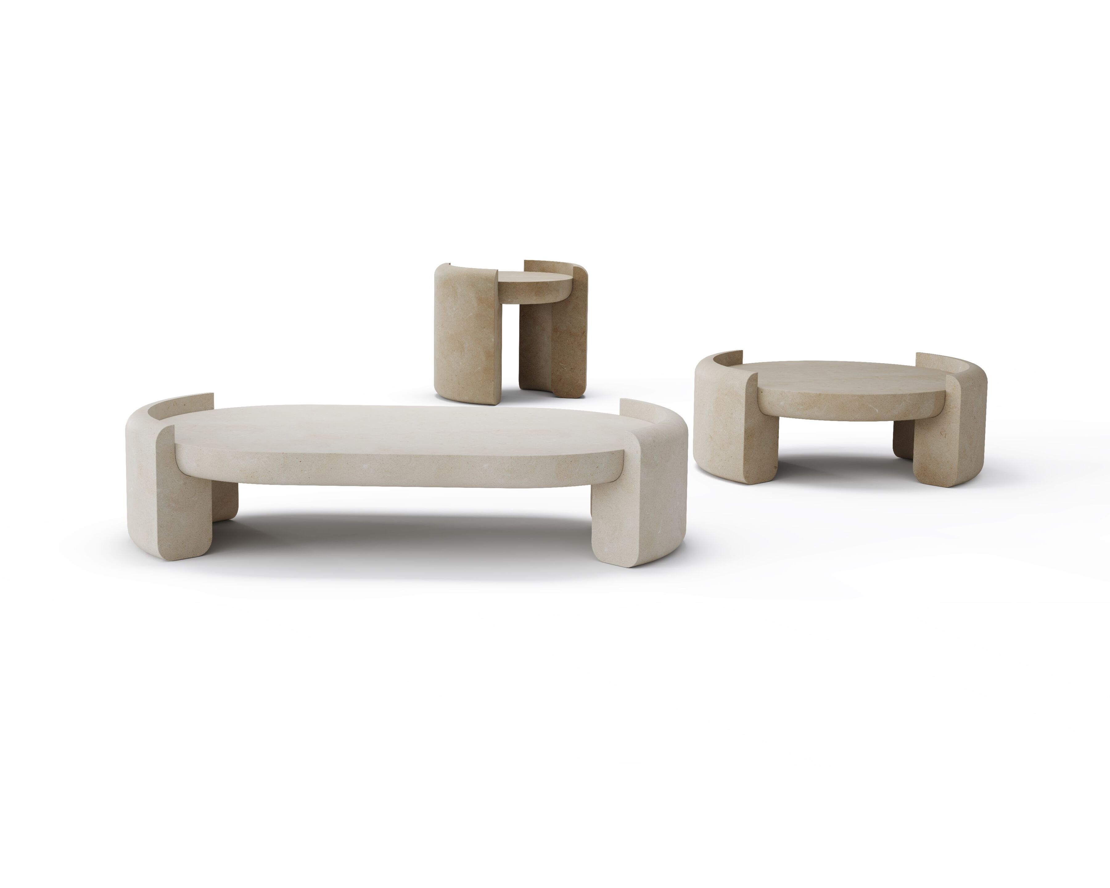 Низкий журнальный столик из натурального камня PIMAR Фуэнте ARCH-00008476 - Вид №3