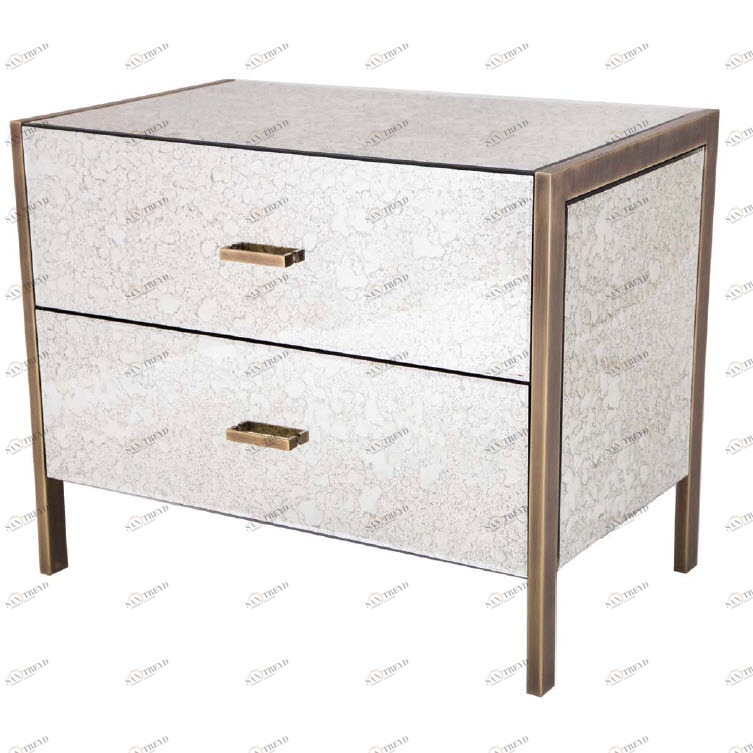 Тумбочка прикроватная для спальни серая от RVAstley RVASTLEY PUSHA 060891 Бежевый 