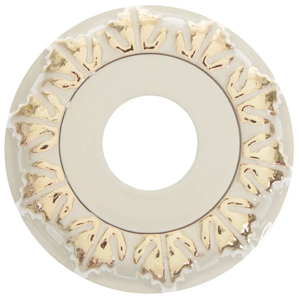 Завертка к ручкам RENZ BIG цвет белый/глянцевое золото STLM-2064528 - Вид №1