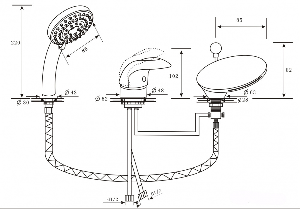 Каскадный смеситель ALPEN Niagara Delux золото AS1104G - Вид №1