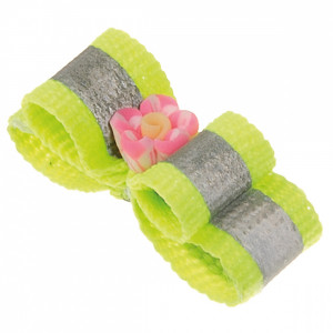 ПР0047637 Бантик (пара) Ностальжи светоотражающий двойной объёмный (салатовый) 3х1см V.I.PET