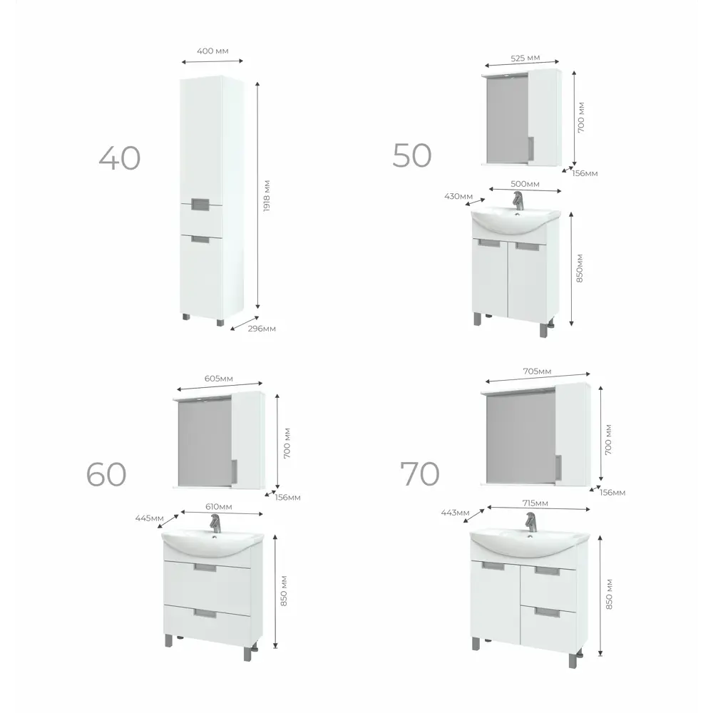 Шкаф для ванной зеркальный подвесной Vigo Венто 52x70 см цвет белый STLM-2055295 - Вид №6