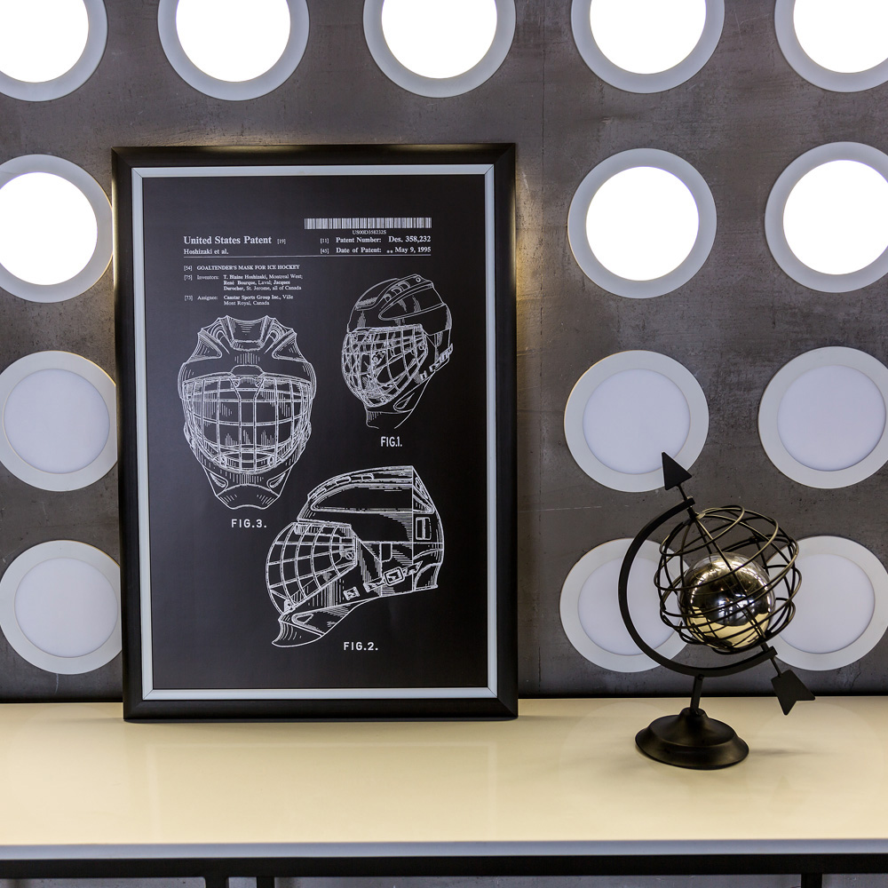 896519438_1818 Арт-постер «Патент на маску хоккейного вратаря» Object Desire  - Вид №1