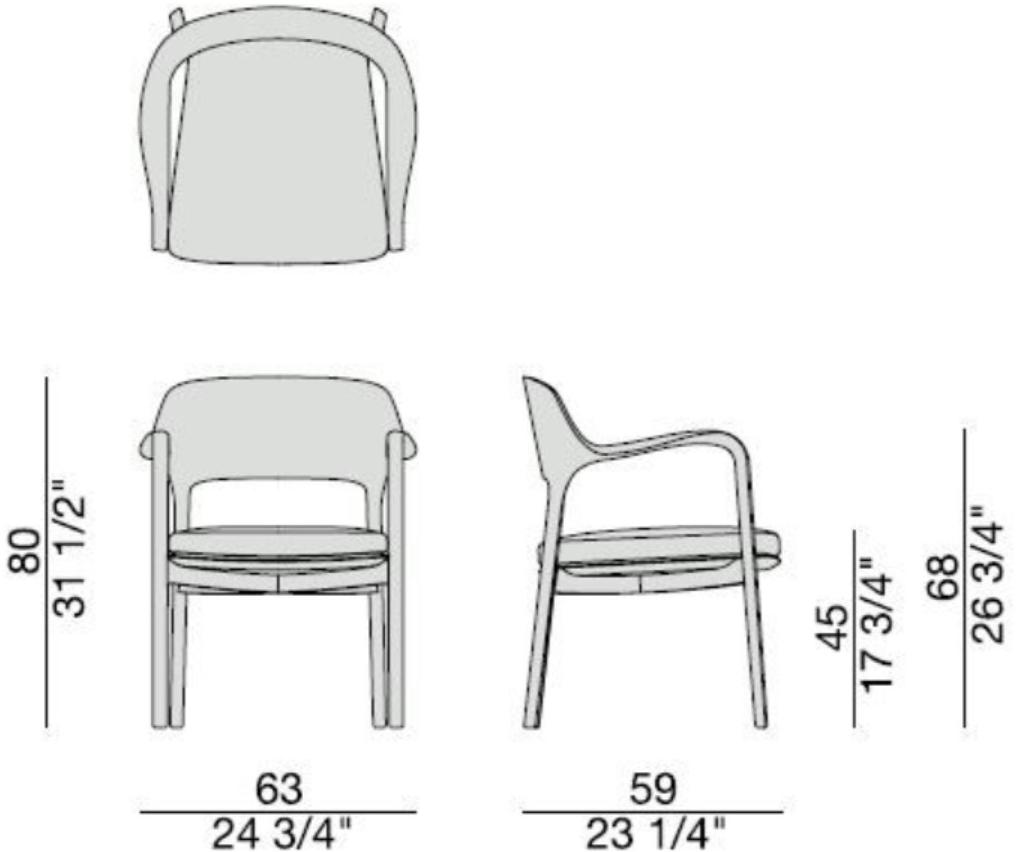Porada Стул из массива дерева с подлокотниками Iron sun-id-1446535 - Вид №1