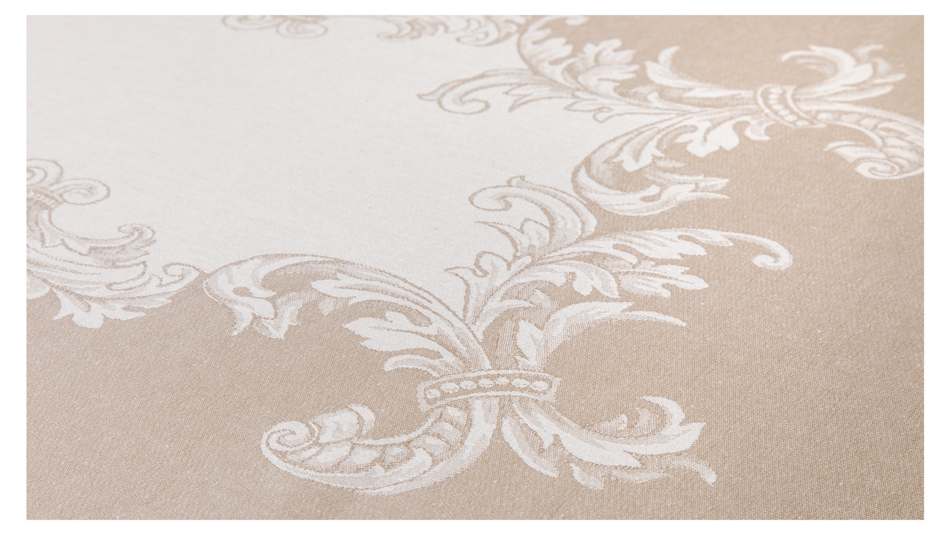 10652859 Яковлевский жаккард Скатерть прямоугольная Яковлевский Жаккард Акантус 178х250см бежевая, полулен Ткань  - Вид №1