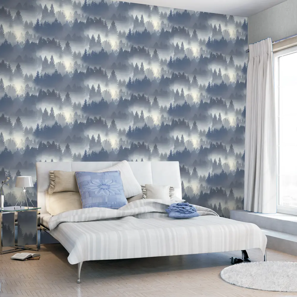 Обои флизелиновые «Лес» RA 860832  цвет синий 0.53х10.05 м Rasch b.b home passion STLM-2065908 - Вид №3