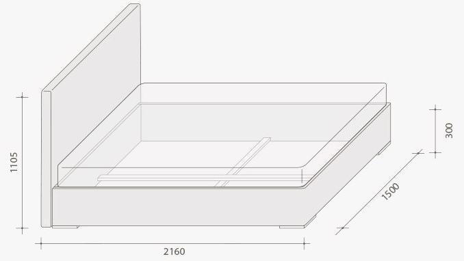 Lema Кровать из ткани с мягким изголовьем sun-id-1415910 - Вид №2