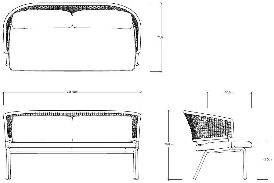 TRIBÙ 2-местный садовый диван Ctr 01108 - Вид №6
