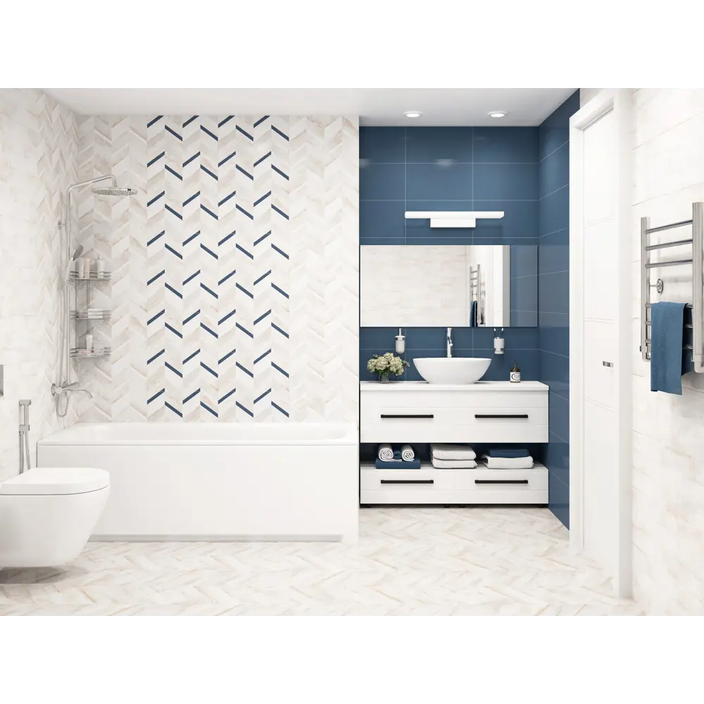 Керамогранит LB Ceramics Блю Шеврон 45x45 см 1.62 м² матовый цвет бежевый STLM-2109623 - Вид №5