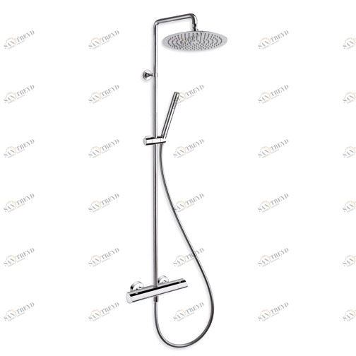 CRIPF486 Внешний термостатический смеситель для душа "Cold Touch" с поворотной стойкой, верхний душ SANDWICH SPECIAL ø 25 см, ручной душ против известкового налета со скользящей штангой и гибкий шланг LONG LIFE Cristina Rubinetterie 