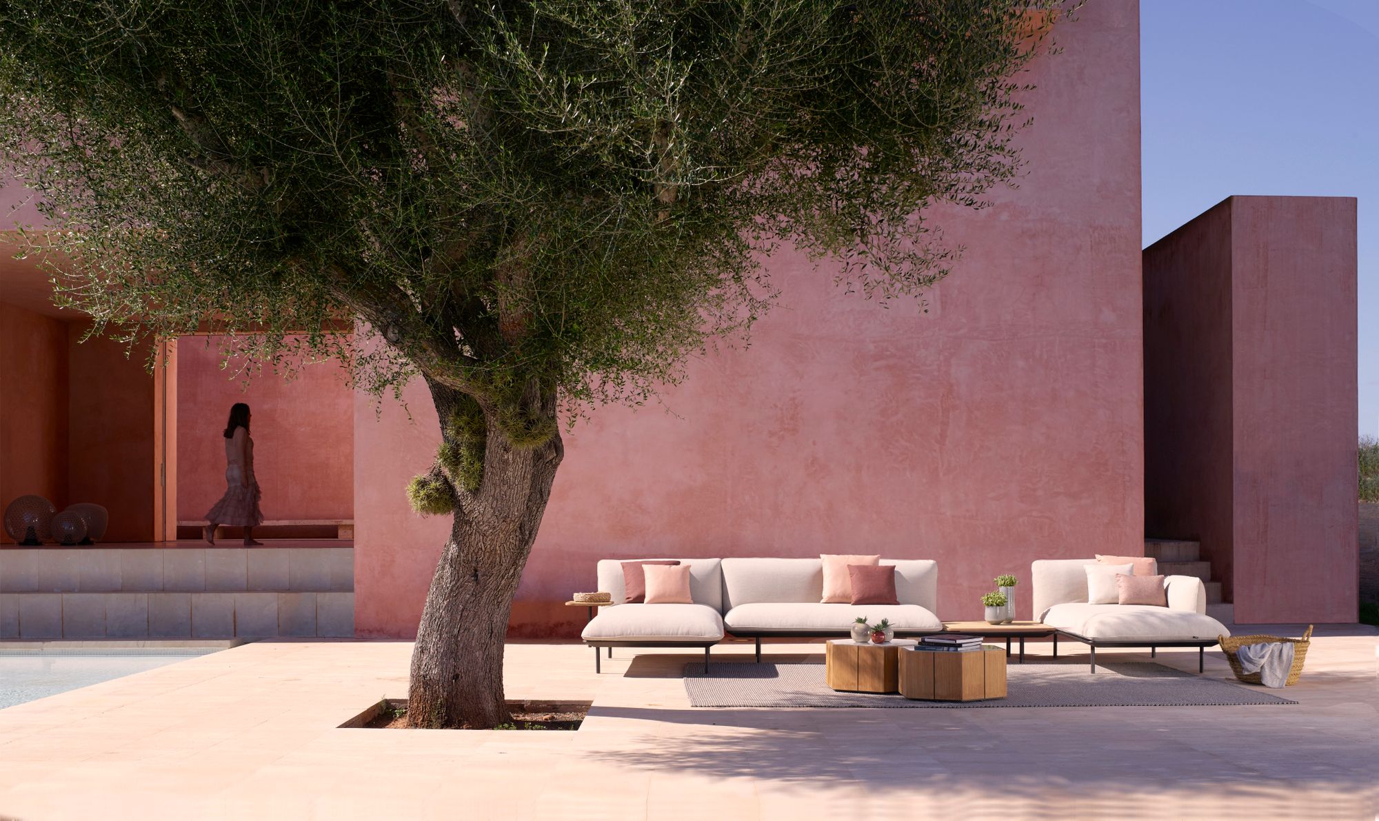 Тканевый угловой модульный садовый диван TRIBÙ Senja ARCH-00108940 - Вид №3