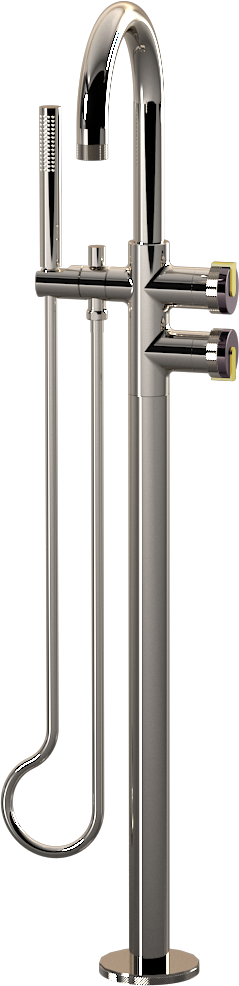 E-11554-R1OX-L1PB-PN Смеситель напольный отдельностоящий (внешняя часть) GRAFF MOD+