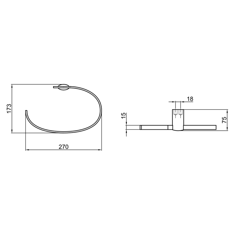 AI501201015 Держатель для полотенец Webert Aria - Вид №1