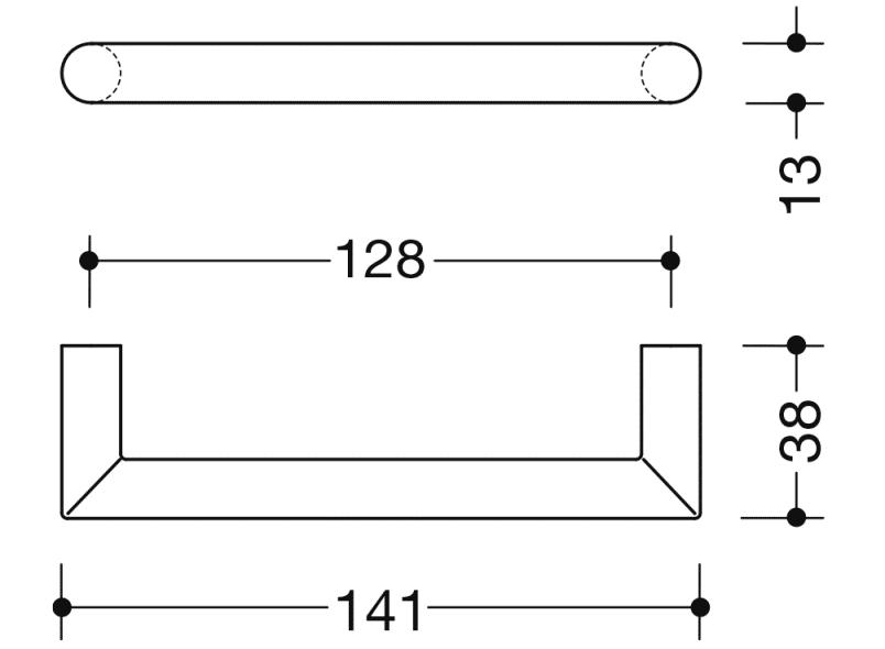 562.13B128 Мебельная ручка ø 13 мм HEWI USA Produkte  - Вид №16