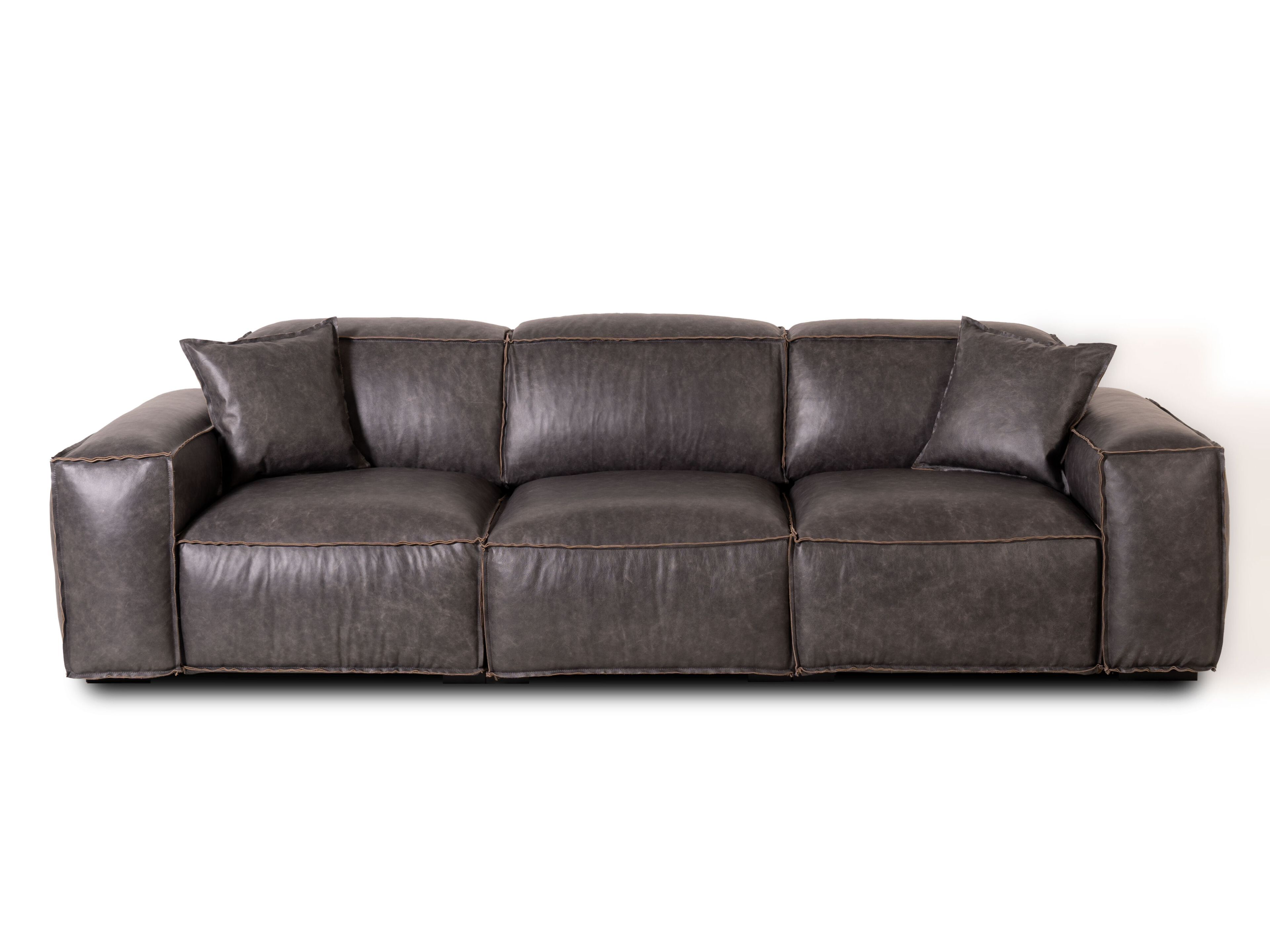 3-местный секционный диван из антикварной кожи Mantellassi 1926 Placido ARCH-00143163 - Вид №2